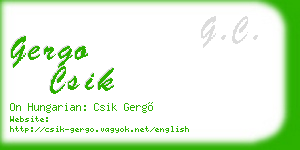 gergo csik business card